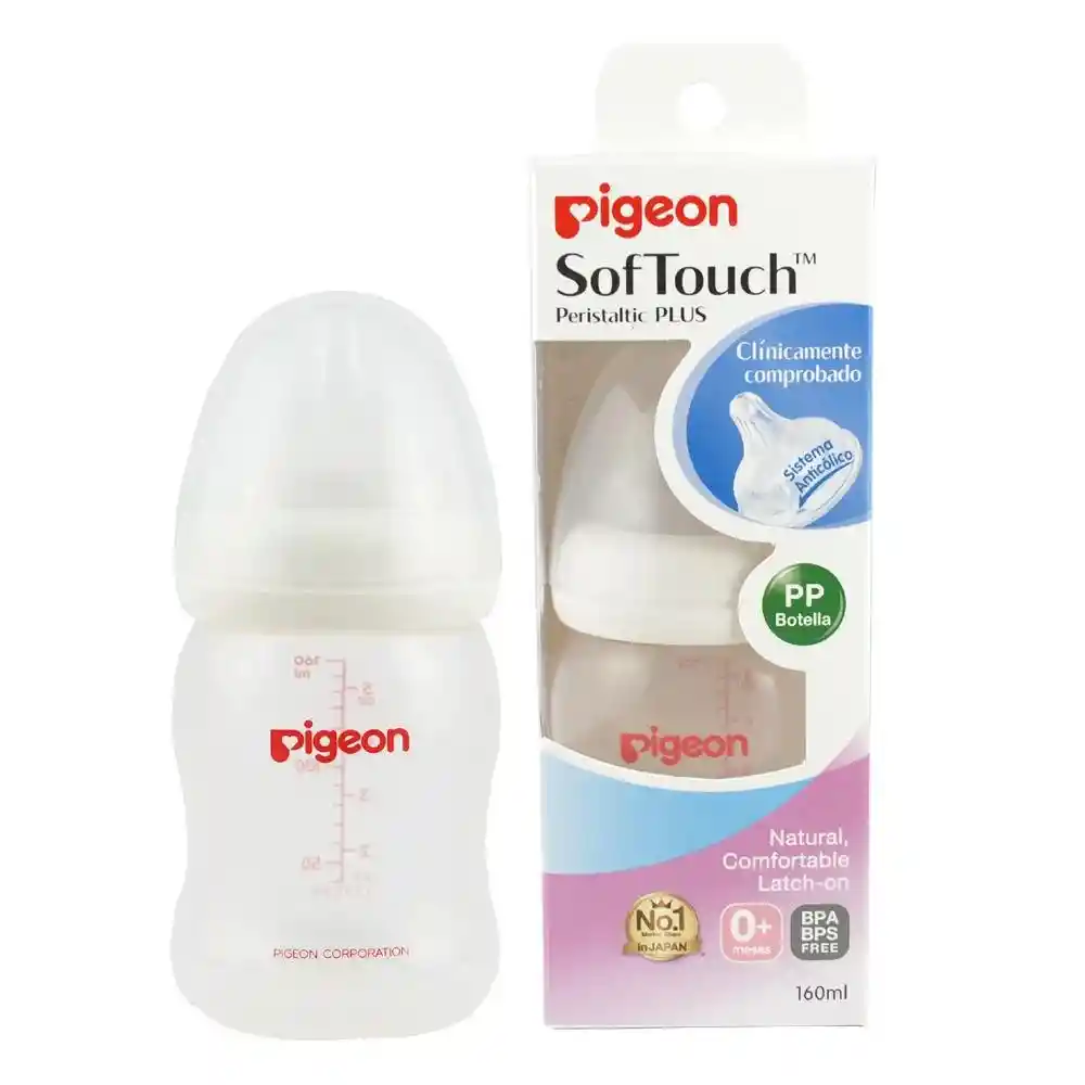 Mamadera Boca Ancha Pigeon Soft Touch 160ml