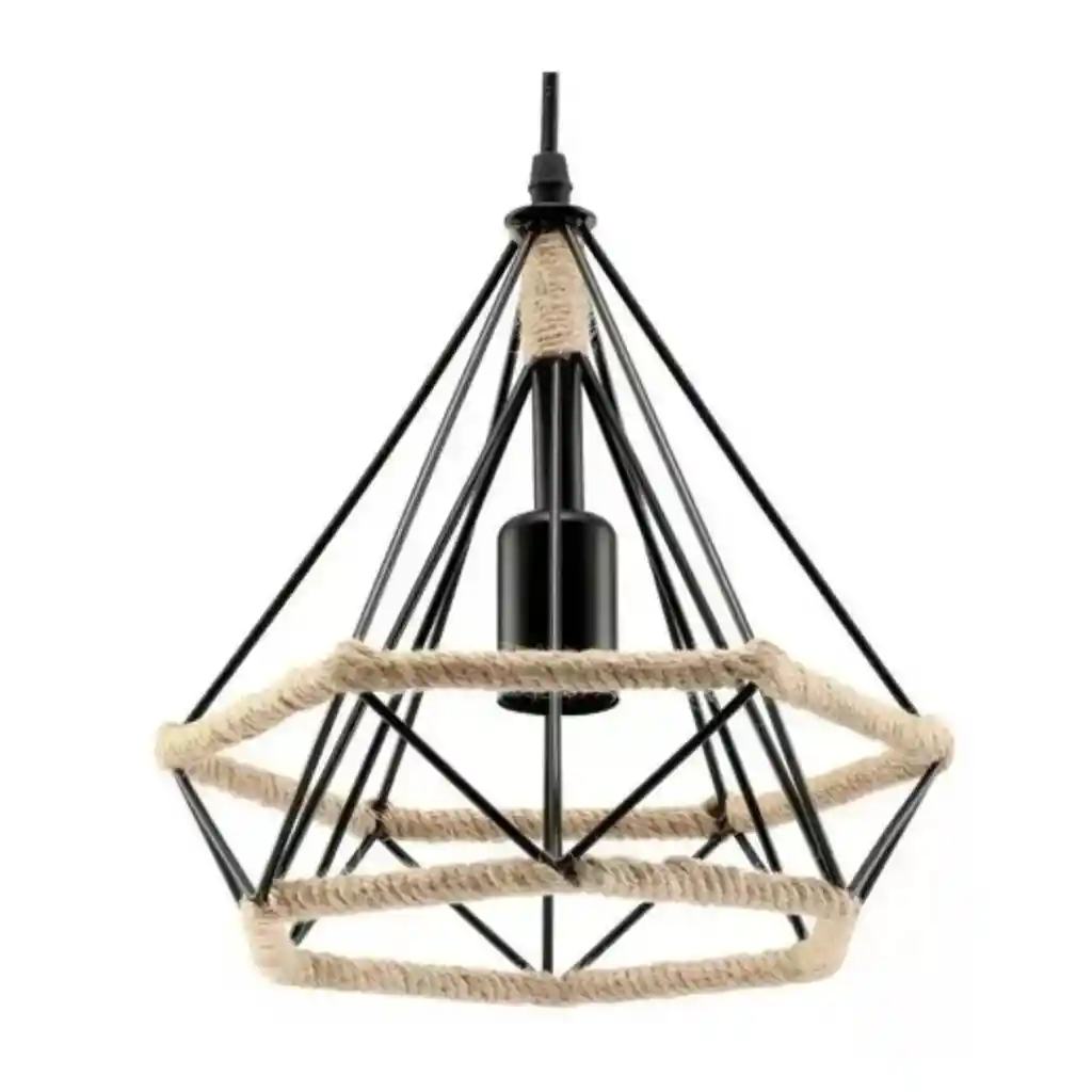 Lámparas Colgante Vintage Industrial Cuerda De Cáñamo