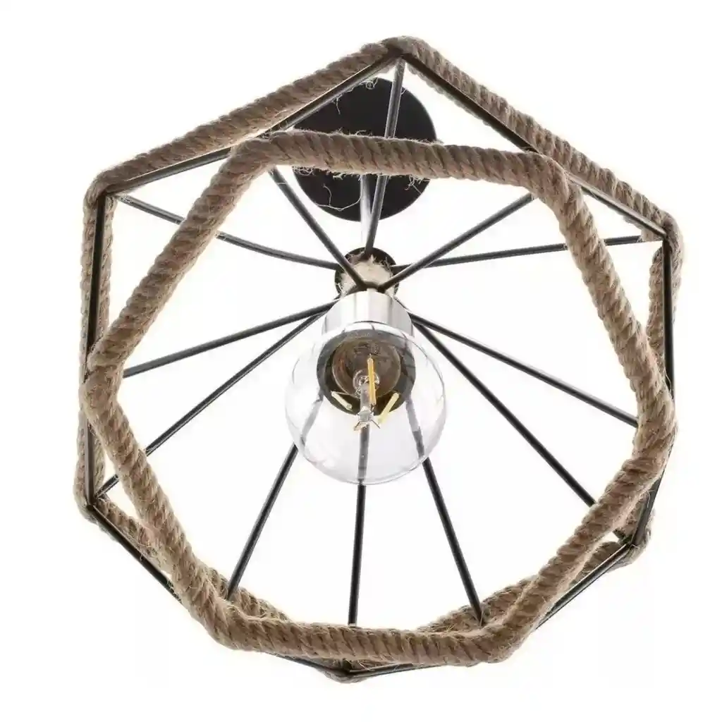 Lámparas Colgante Vintage Industrial Cuerda De Cáñamo