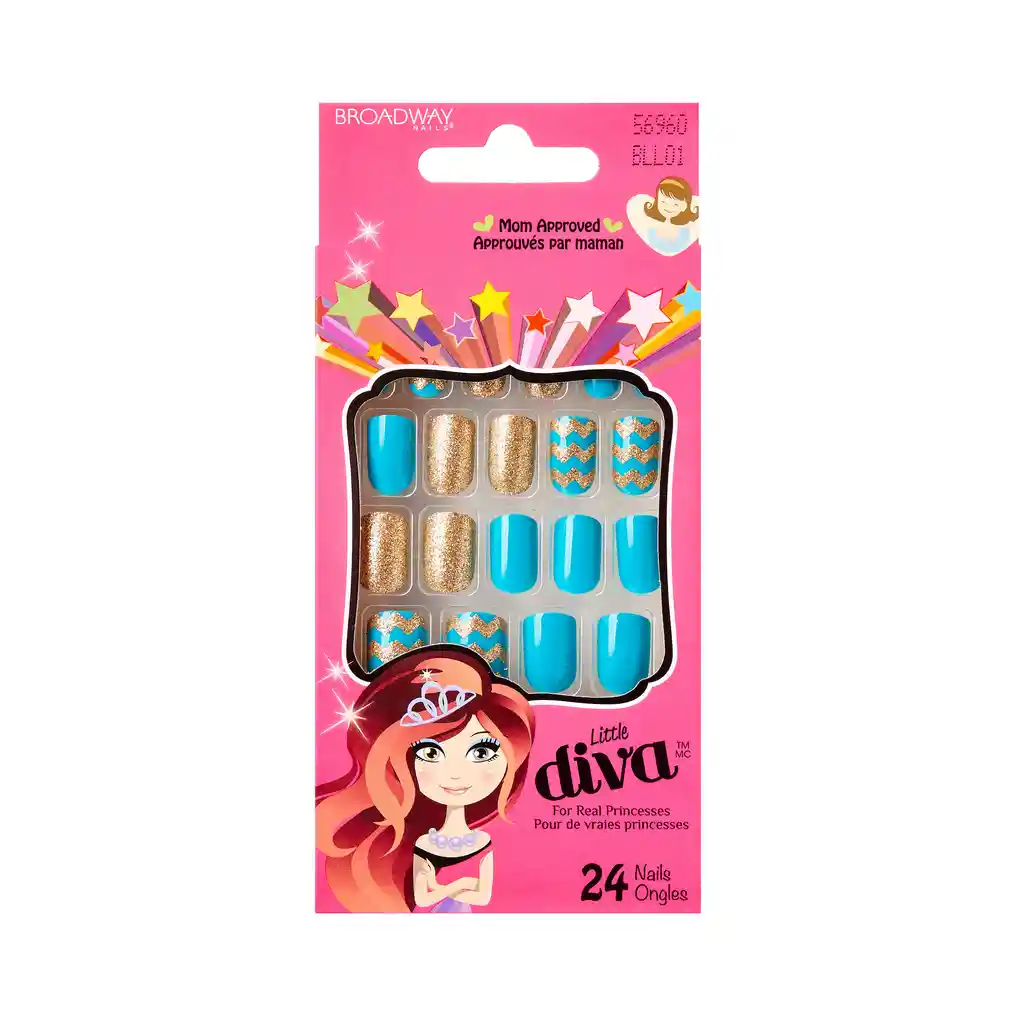 Uñas Impress Little Diva - Turqueza Sticker Nails