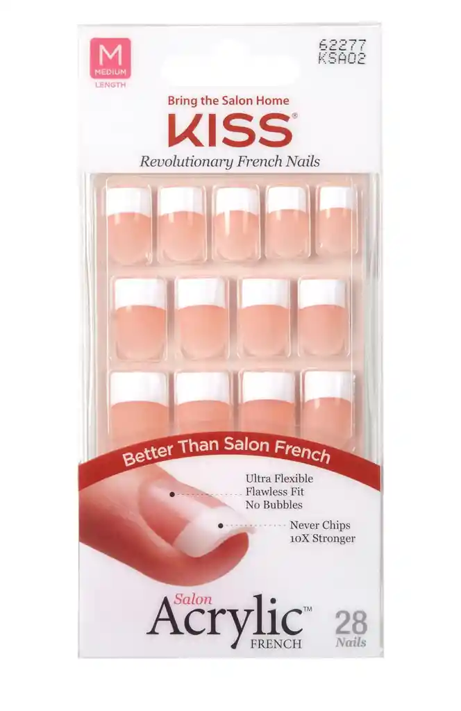 Uñas Kiss Salon French - Sugar Rush.