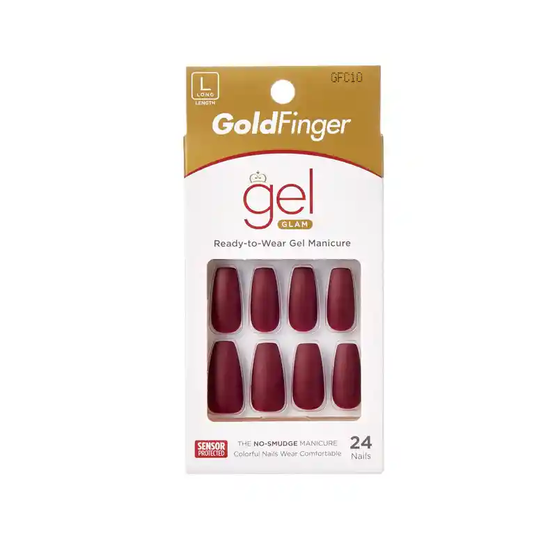 Uñas Kiss Goldfinger - Bordeaux