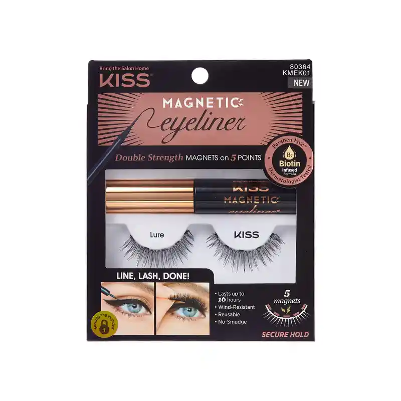 Pestañas Magneticas Kiss - Eyeliner/eyelash