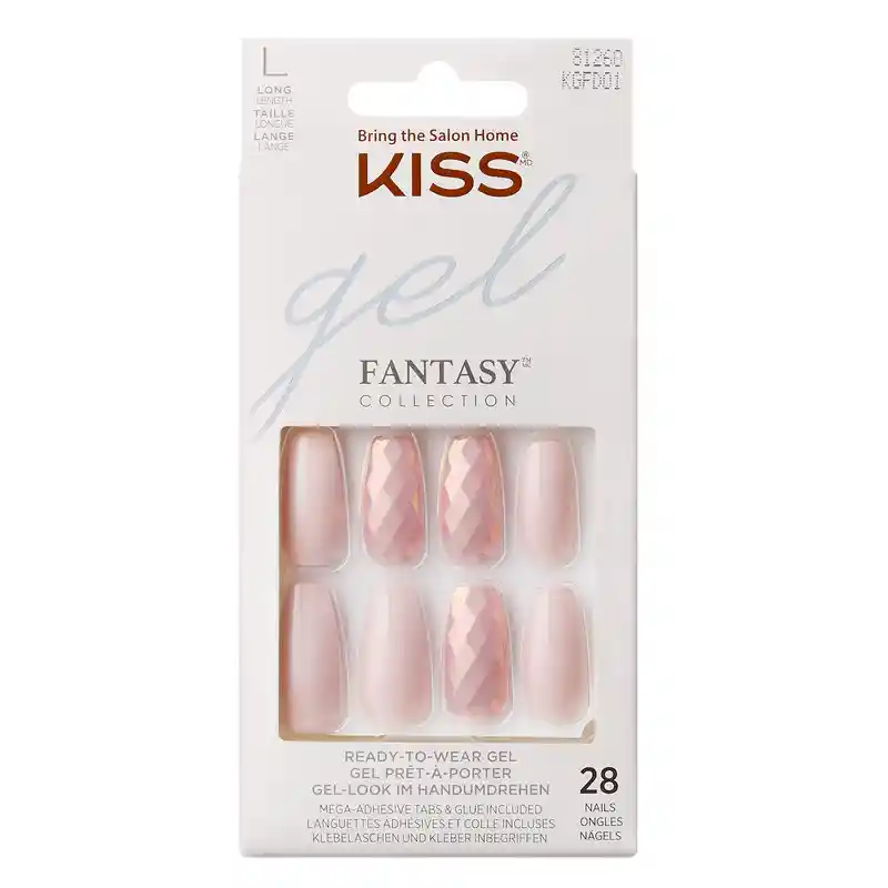 Uñas Kiss Glam Fantasy - Diamond Nude