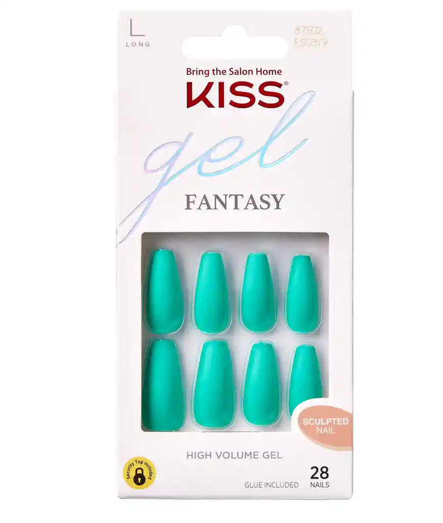 Uñas Kiss Gel Fantasy Gin Green