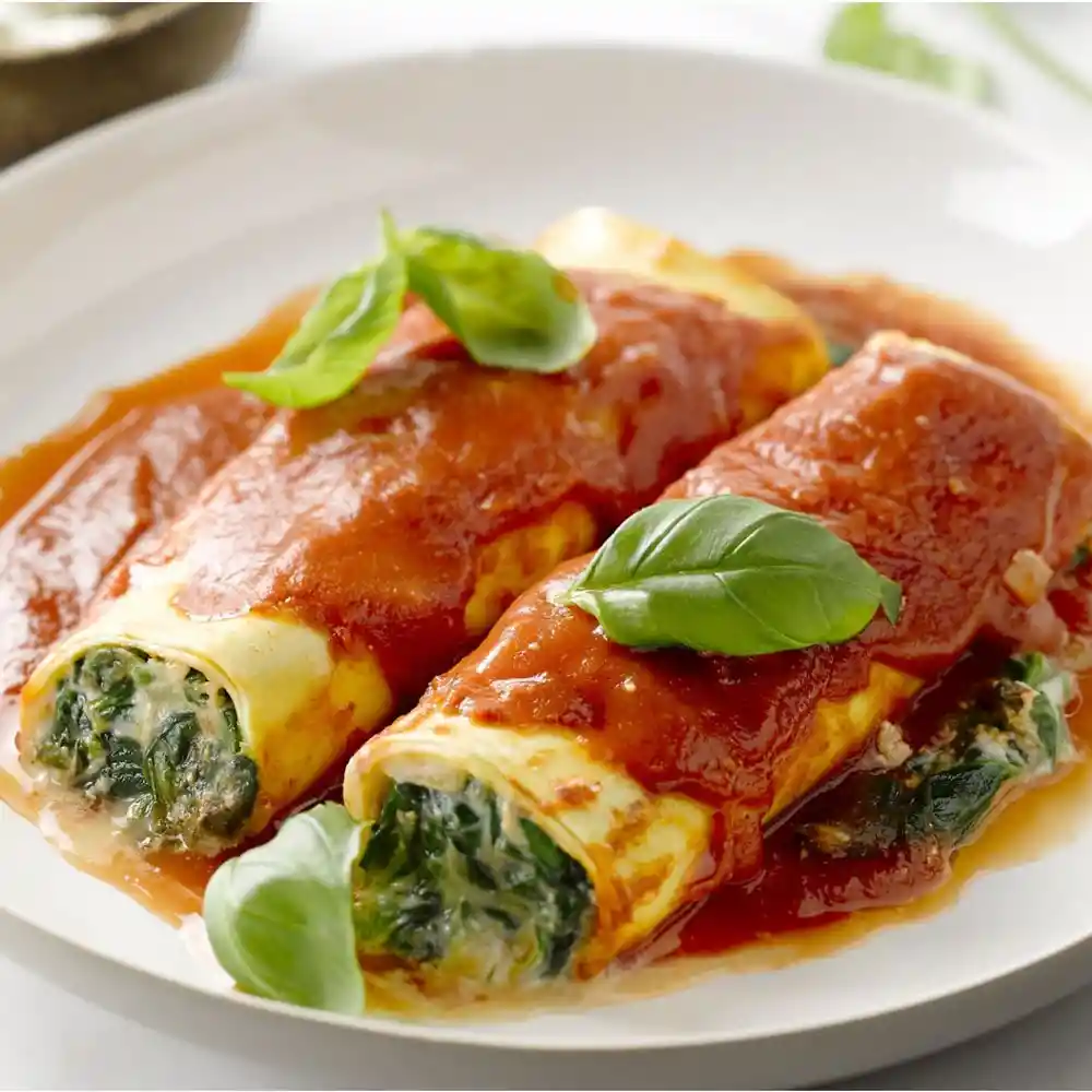 Canelón De Espinaca Con Salsa Bechamel Y Pomodoro, Keto, Marca Tremus