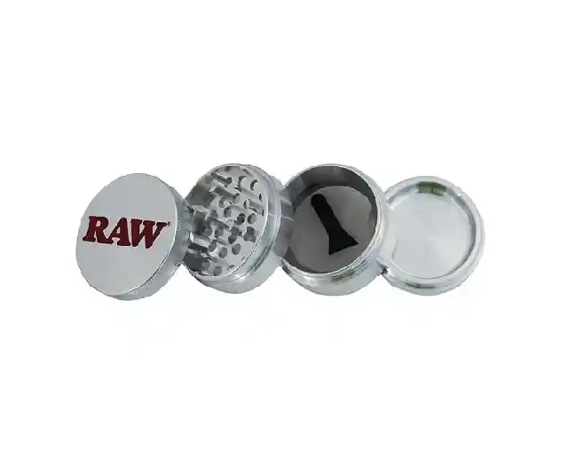 Grinder Raw Silver De 4 Partes En Cajita