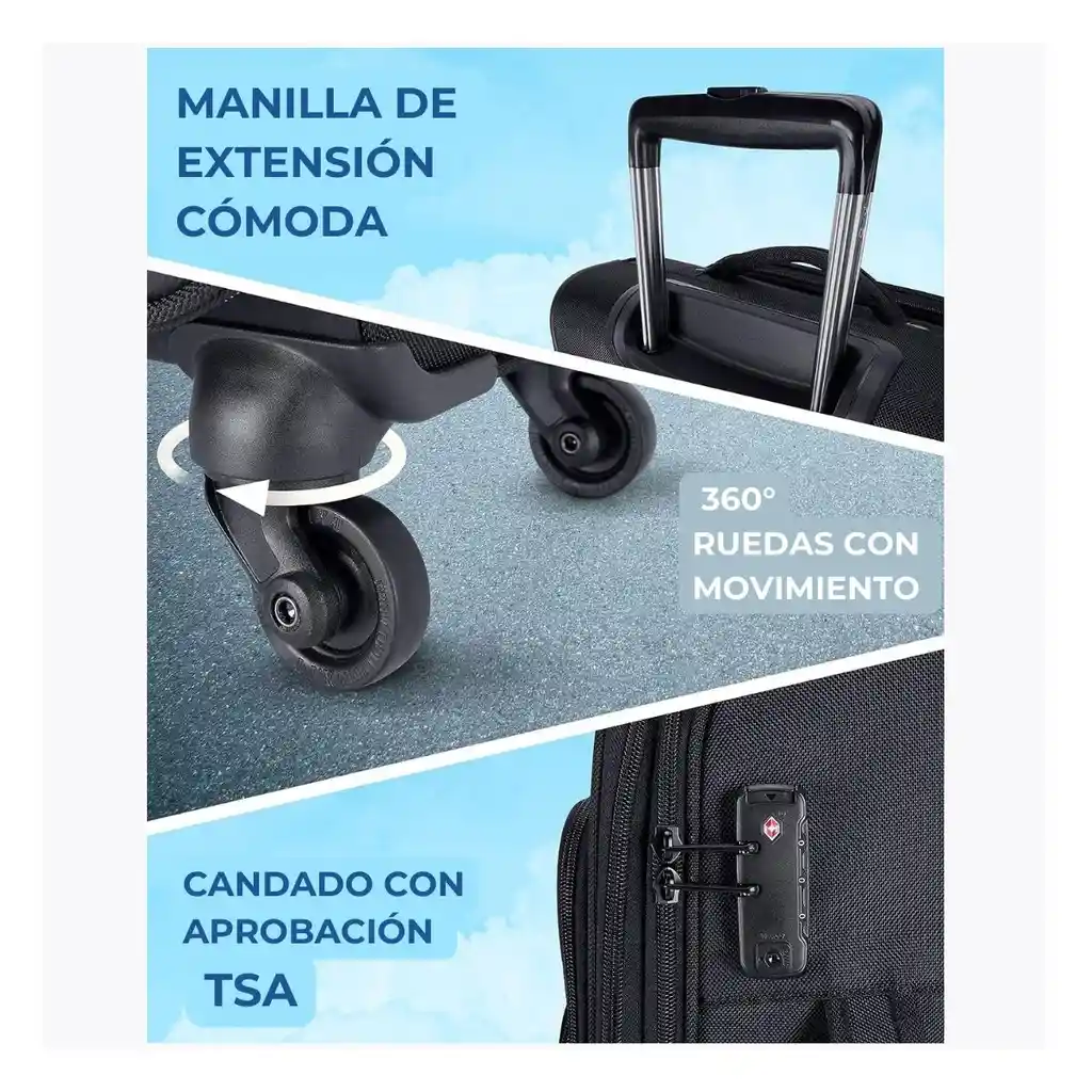 Bagsmart Set Maleta De Mano Expandible 45l + Bolso De Mano 11l - Negro