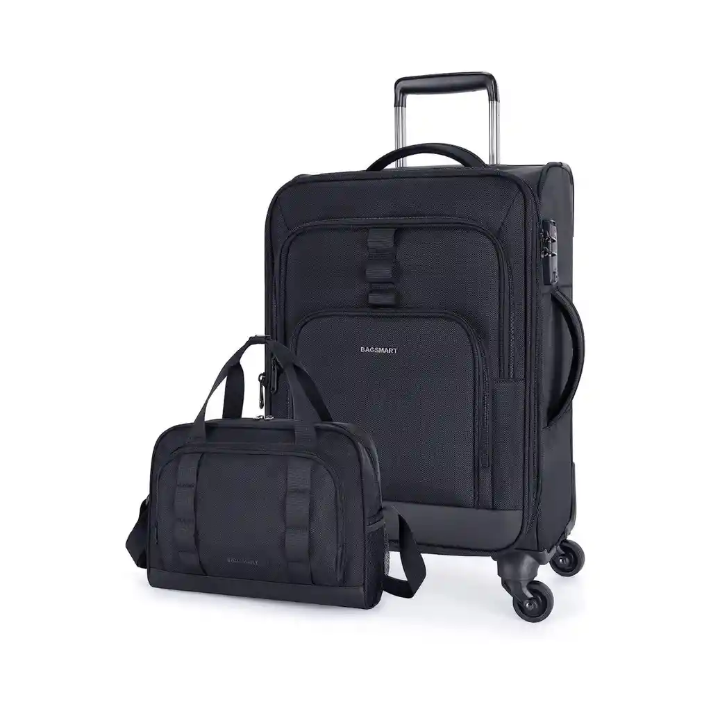 Bagsmart Set Maleta De Mano Expandible 45l + Bolso De Mano 11l - Negro