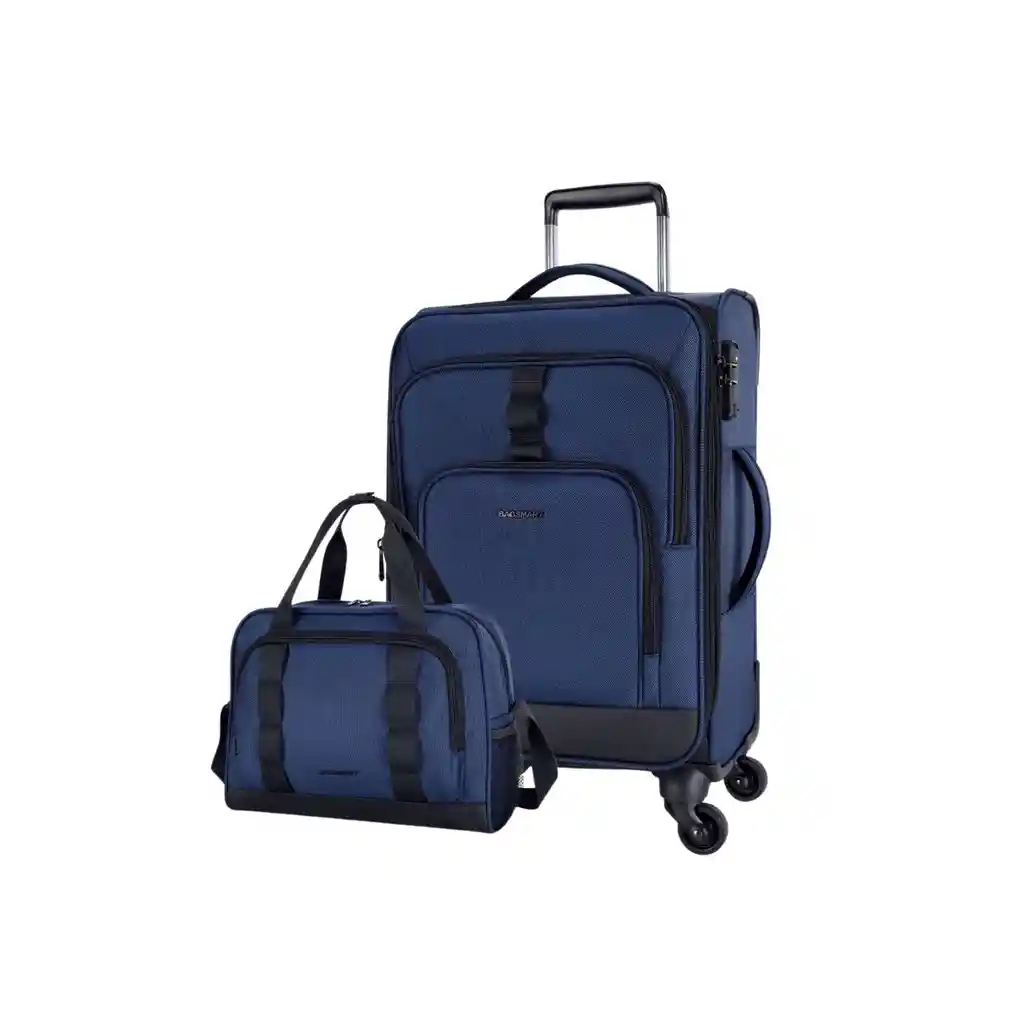 Bagsmart Set Maleta De Mano Expandible 45l + Bolso De Mano 11l - Azul