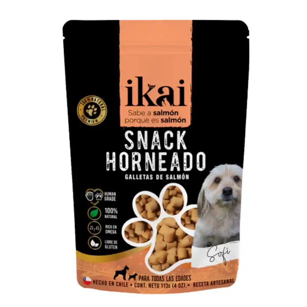 Ikai, Snack Horneado, Galletas De Salmón Para Perros (113 Gr)