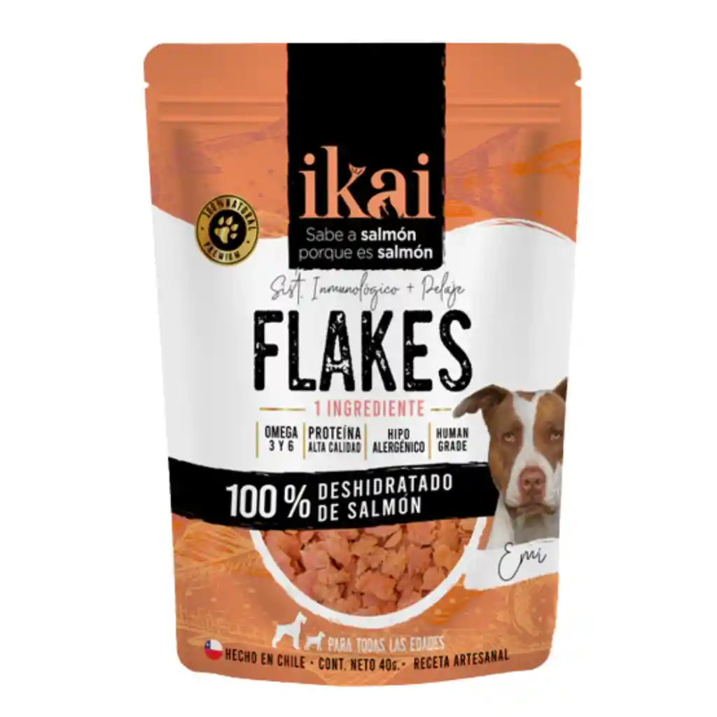 Ikai, Snack Flakes De Salmón Para Perros (40 G)