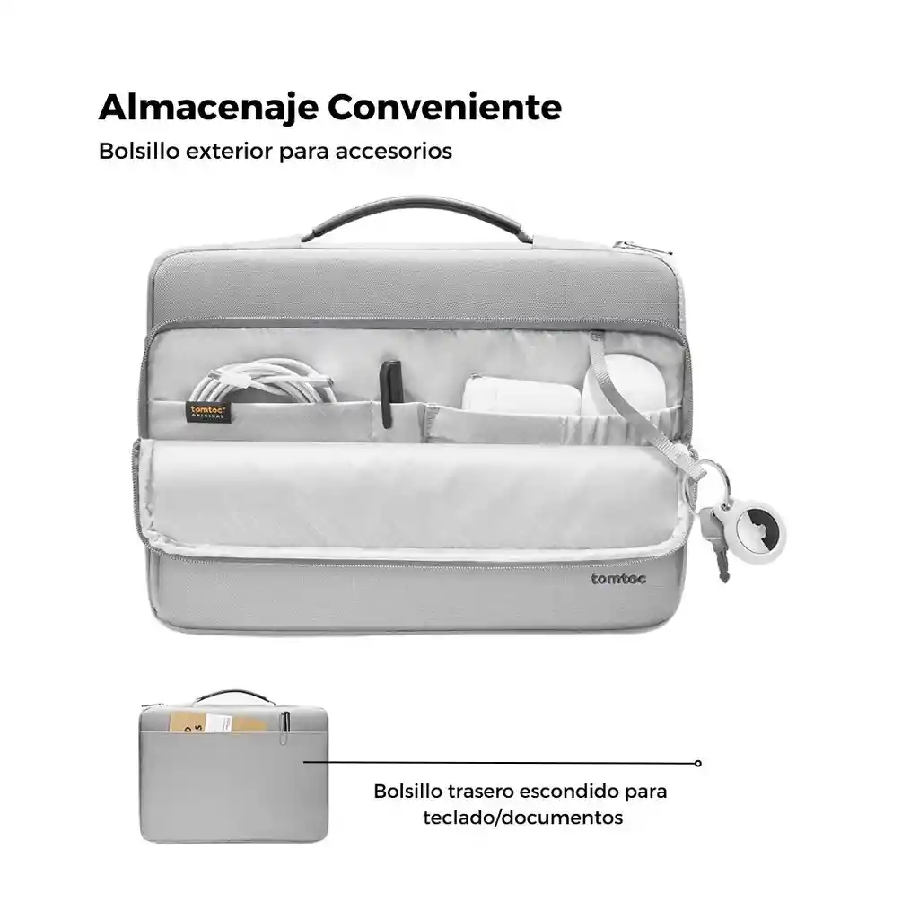 Tomtoc Maletín A14 Para Notebook/macbook Pro Hasta 14" - Gris