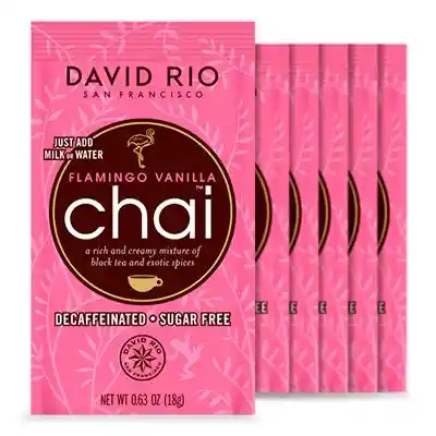 David Rio · Chai Flamingo Vanilla Descafeinado (sin Azúcar) Sachet 1 Unidad