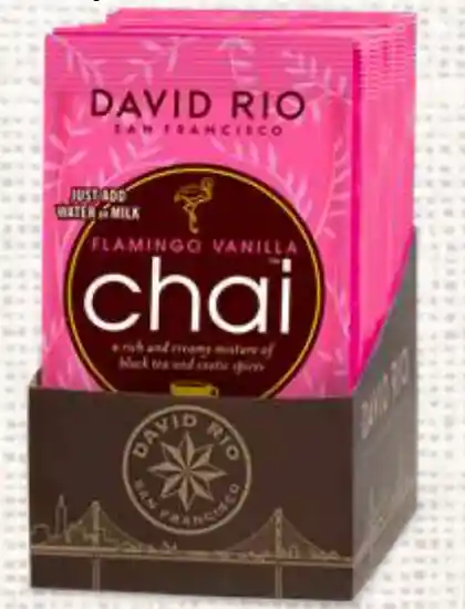 David Rio · Chai Flamingo Vanilla Descafeinado (sin Azúcar) Sachet 1 Unidad