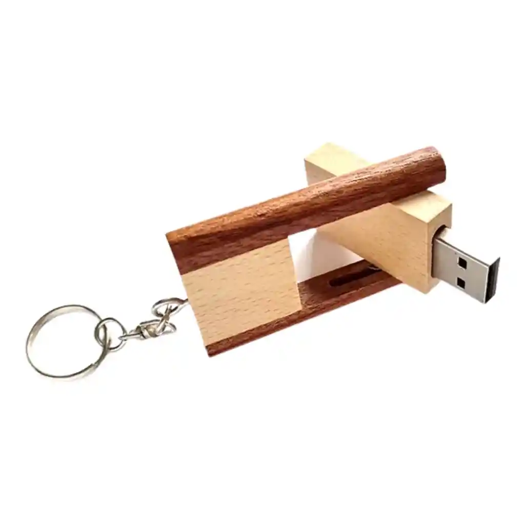 Pendrive Plegable Madera Llavero 16 Gb