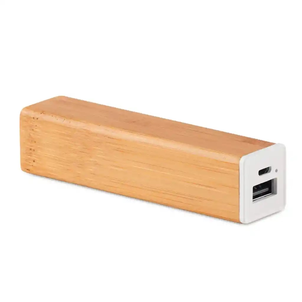 Power Bank Bateria Externa Bambú Usb/micro Usb