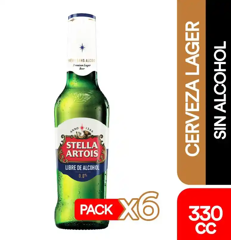 Sixpack Stella Artois 0.0 Botellin