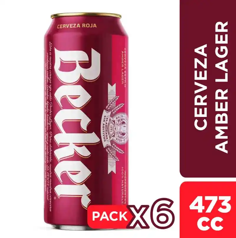 Sixpack Becker Roja Lata 473 Cc