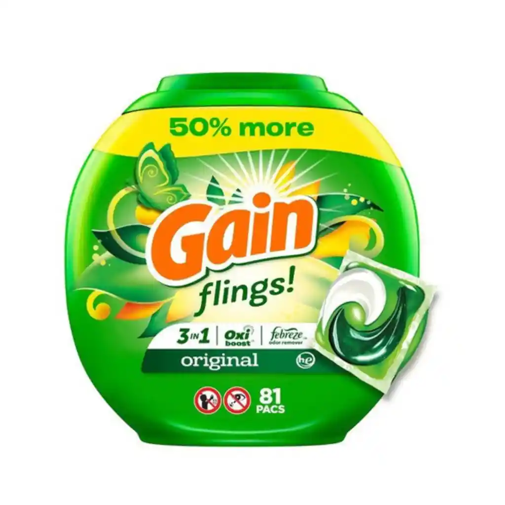 Detergente De Ropa Concentrado Capsulas Flings Original 81 Pods
