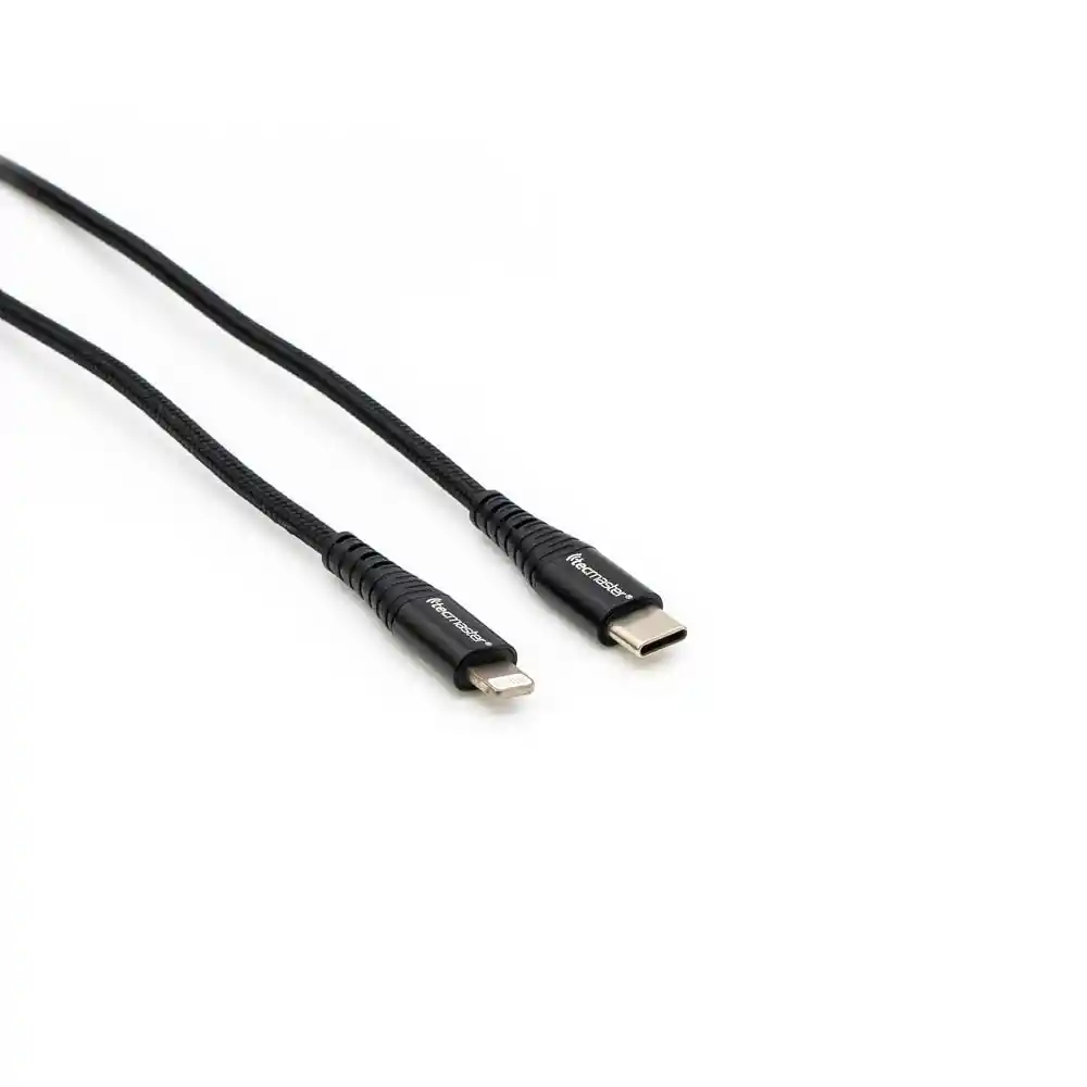 Cable Iphone Usb C A Lightning Blindado Certificado Mfi 1.5mts Negro