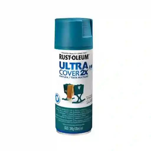 Pintura En Aerosol Ultra Cover 2x 340grs Azul Esmeralda Ultra Mate