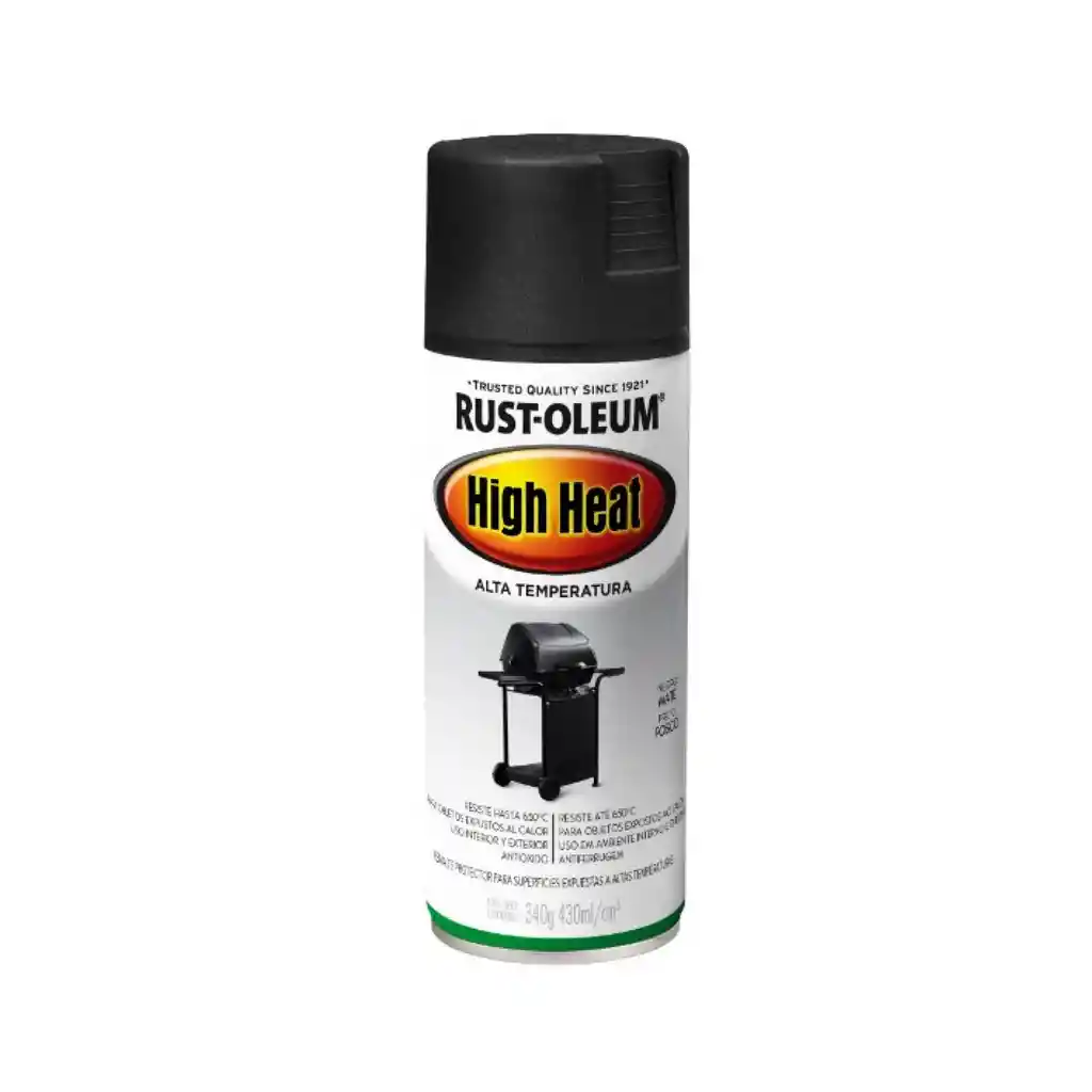 Pintura En Aerosol Alta Temperatura 340grs Negro Mate