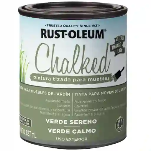 Pintura Chalked Tizada Exterior Base Agua 877ml Verde Sereno