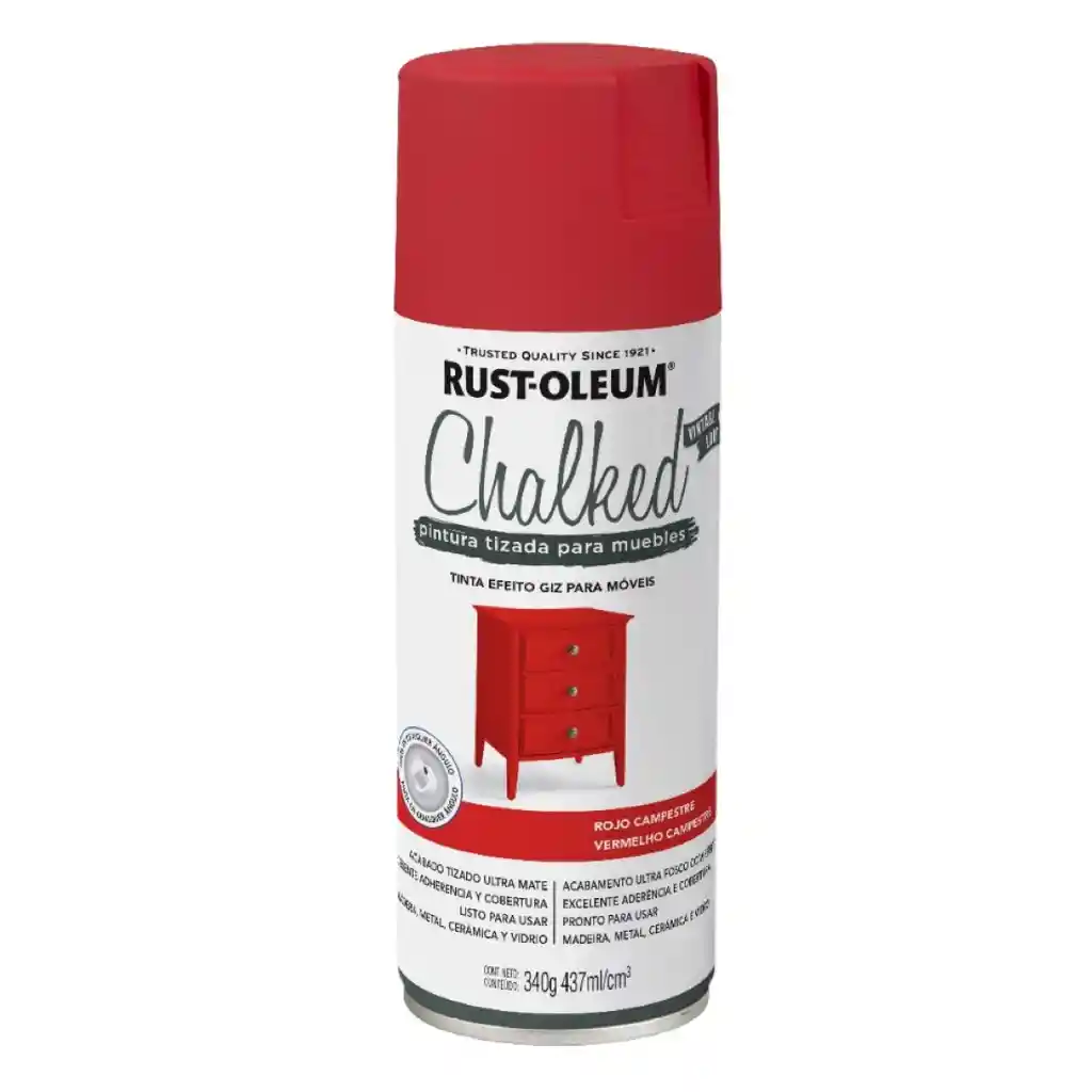 Pintura En Aerosol Chalked Tizada 340grs Rojo Campestre