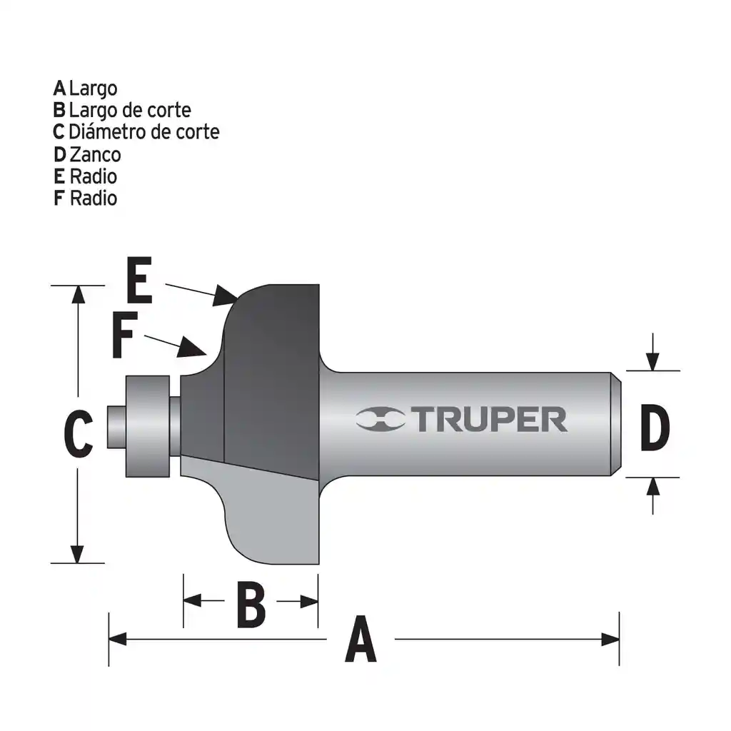 Fresa Para Perfilar Con Guia 1.1/8"
