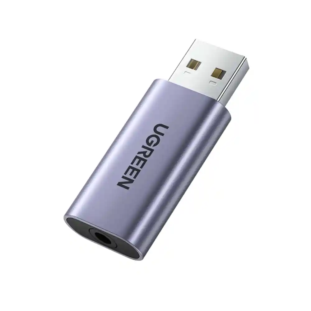 Tarjeta De Audio Externa Usb-a/jack 3.5mm M/h (audio Estereo + Mic) Aluminio Ugreen Cm383