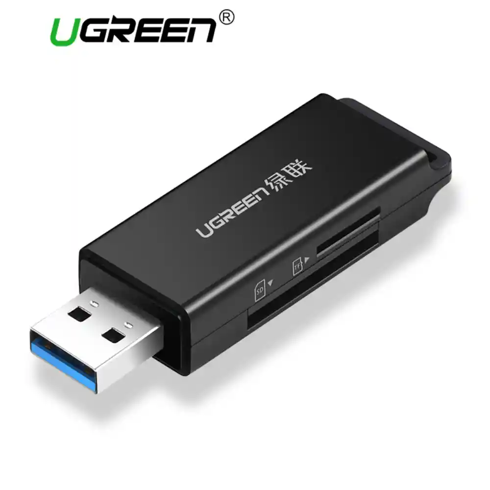 Lector 2en1 Multi-tarjeta De Memoria Usb-a 3.0 (sd/microsd) Negro Ugreen Cm104