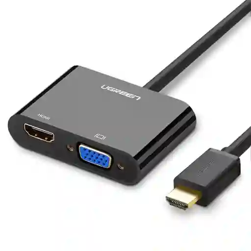 Convertidor Hdmi/vga 1080p/60hz M/h + Puerto Jack 3.5mm Negro Ugreen Cm101