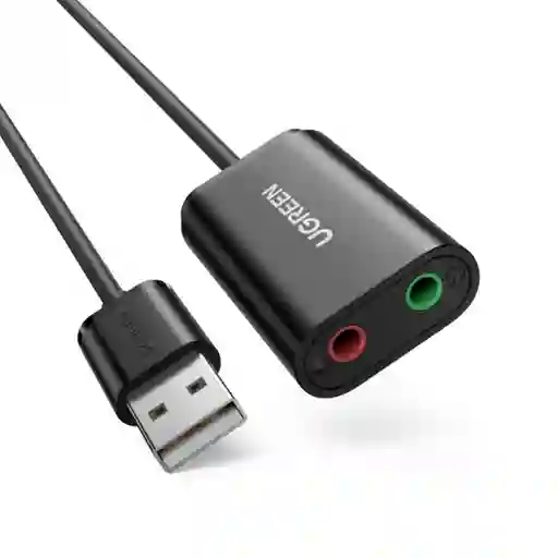 Tarjeta De Audio Externa Usb-a/ 2jack 3.5mm M/2h (audio Estereo + Mic) 15cm Negro Ugreen Us205