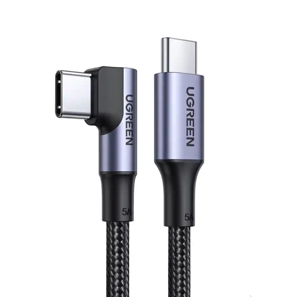 Cable Curvo Usb-c/usb-c Pd 5a Max Trenzado 3m Negro Ugreen Us334