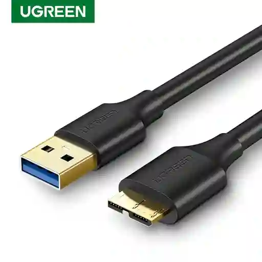 Cable De Datos 3.0 M/m Hdd Externo Usb-a/micro-b 1m Negro Ugreen Us130