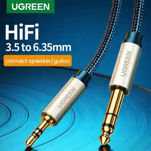 Cable De Audio Jack 3.5mm-jack 6.3 Estereo M-m 2m Negro Ugreen Av127