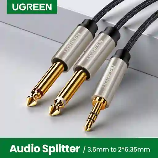 Cable De Audio Jack Estereo 3.5mm-2jack 6.3mm Mono 5m Gris Ugreen Av126