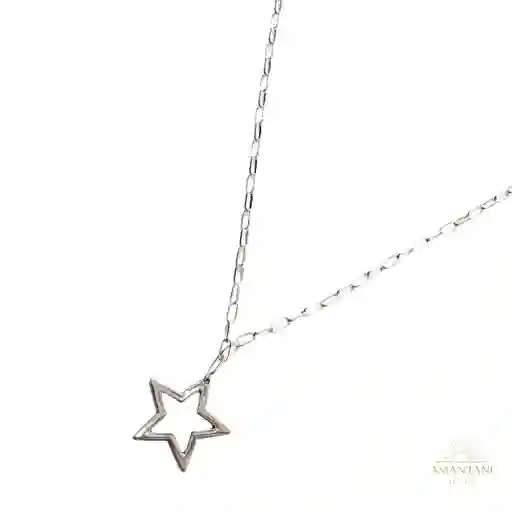 Collar Largo Estrella Plateado