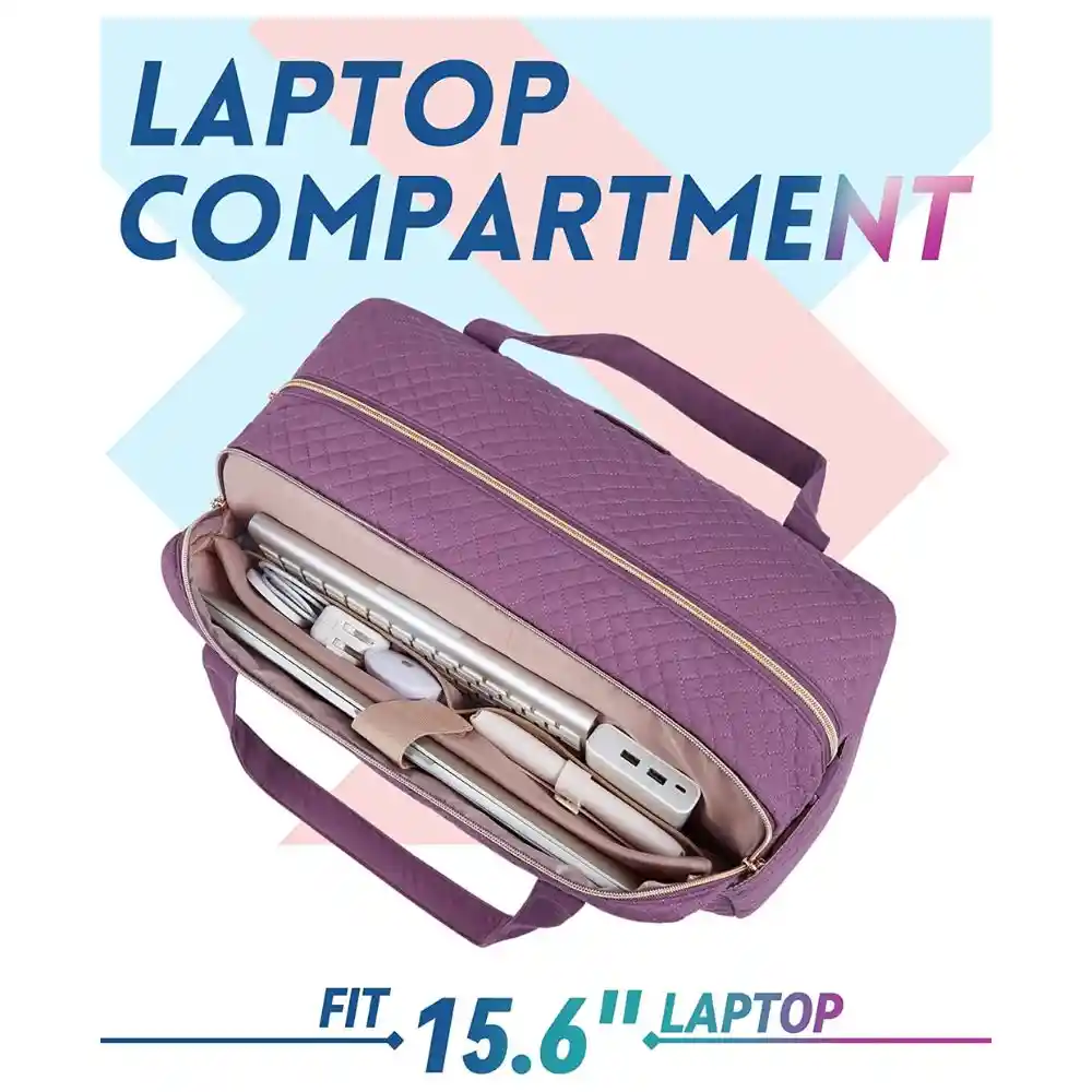 Bagsmart - Bolso De Mano Para Viajes Con Bolsa Para Zapatos - Morado