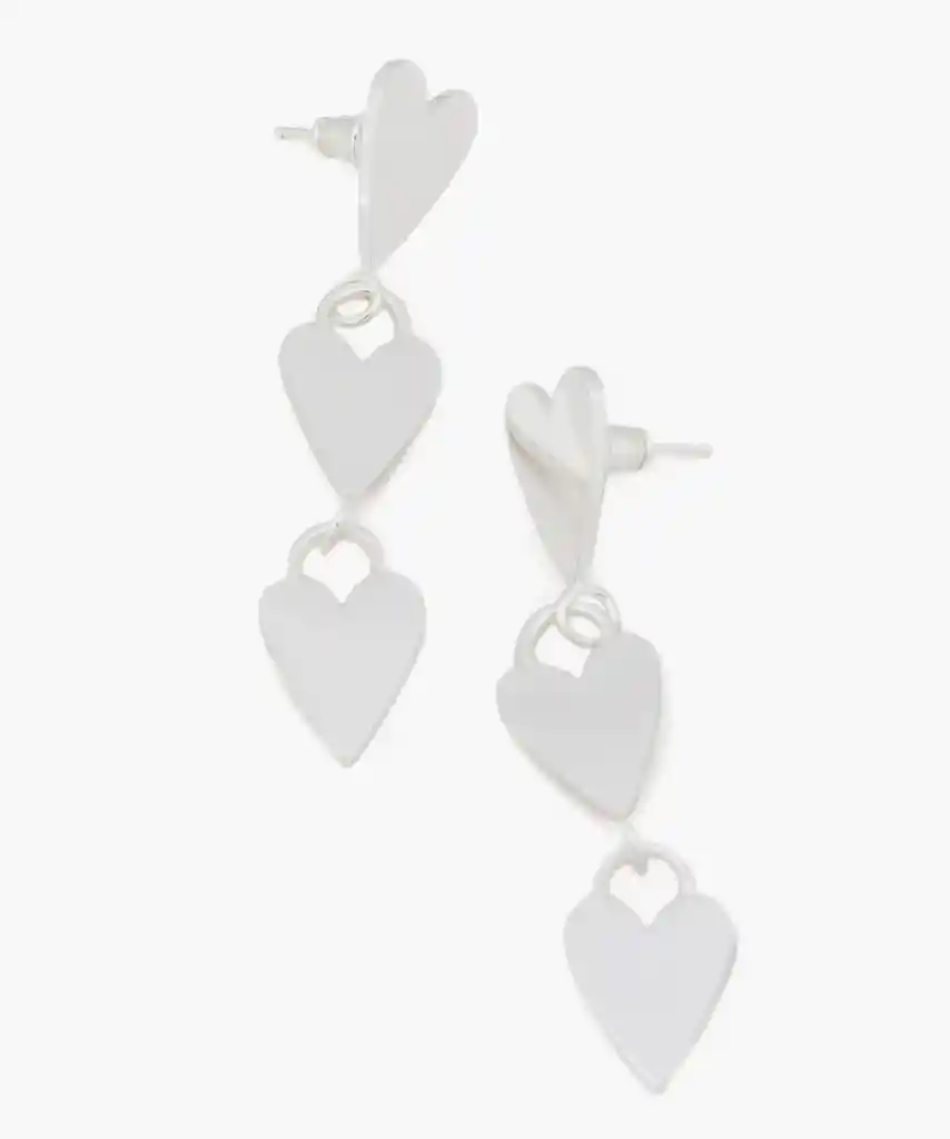 Aros Corazones Plateado