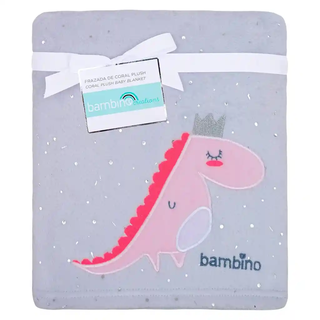 Frazada Bordada Dino/gris Bambino