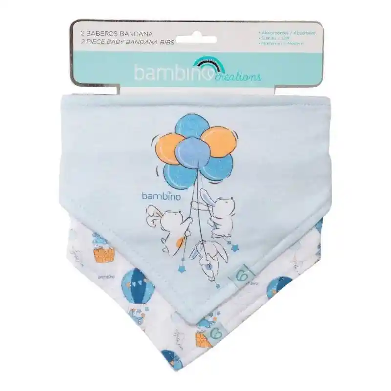 Bipack Babero Bandana Niño Conejito Bambino