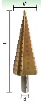 Broca Escalonada Hss 4-12mm 5 Pasos