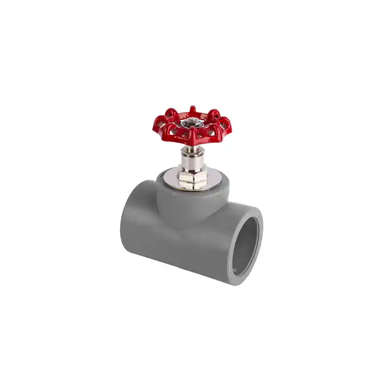 Llave De Paso Ppr 40mm Gris Manilla Roja