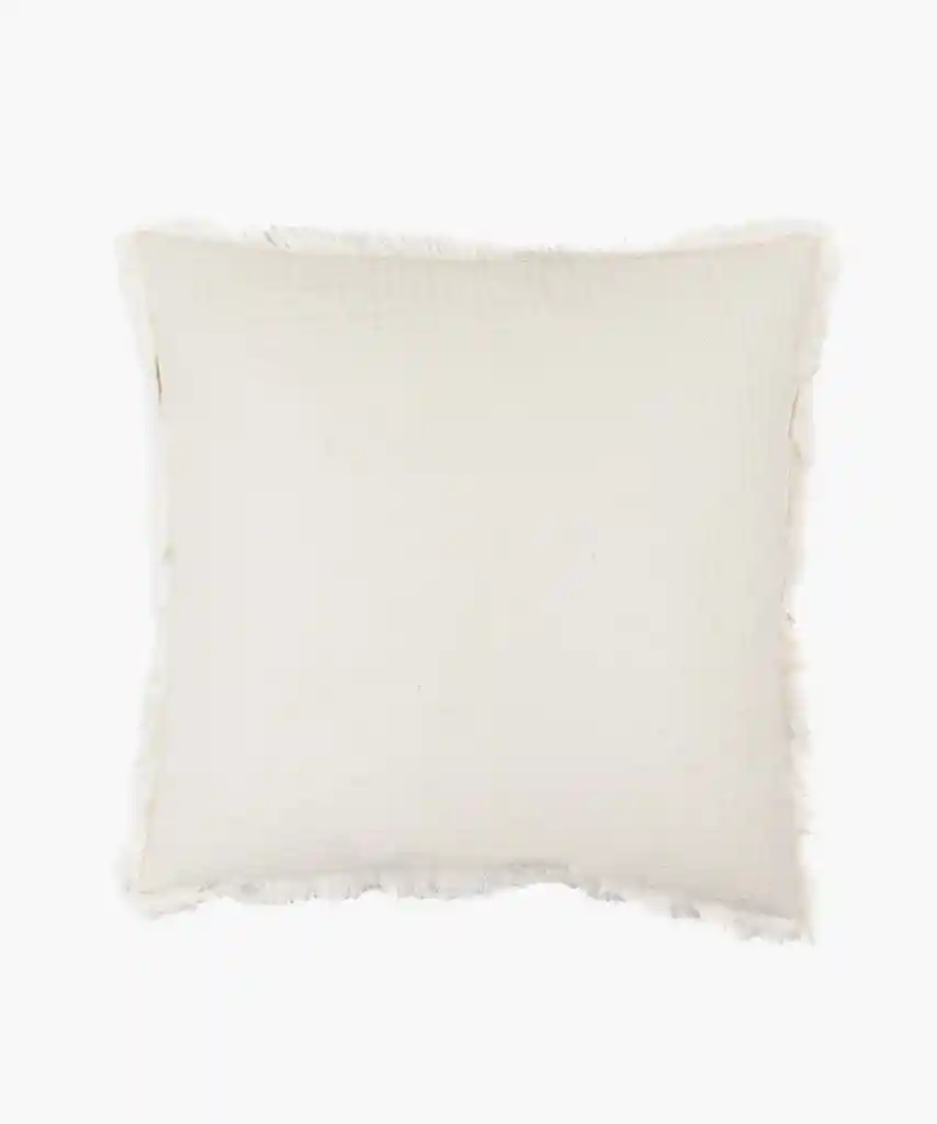 Cojín Algodón Gauze Flecos 45 X 45 Cm Blanco