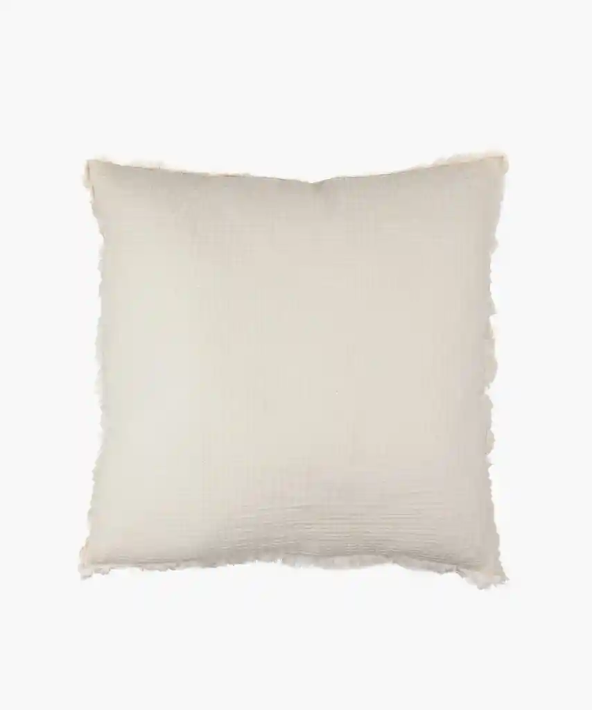Cojín Algodón Gauze Flecos 60 X 60 Cm Blanco
