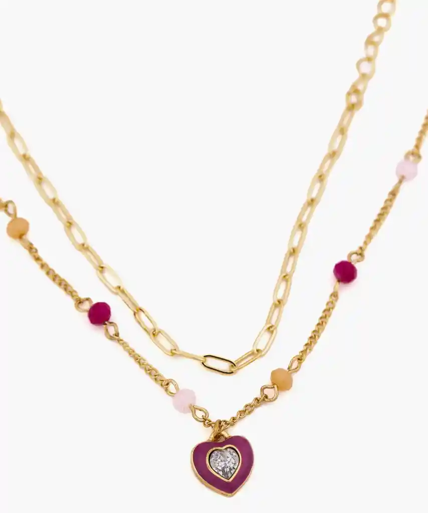 Set Pulseras Eslabones Y Colgantes Dorado