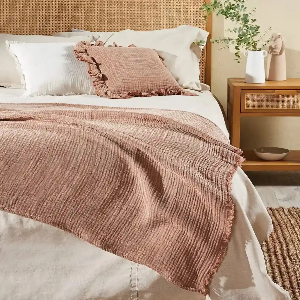 Piecera Algodón Gauze 100 X 240 Cm Terracota