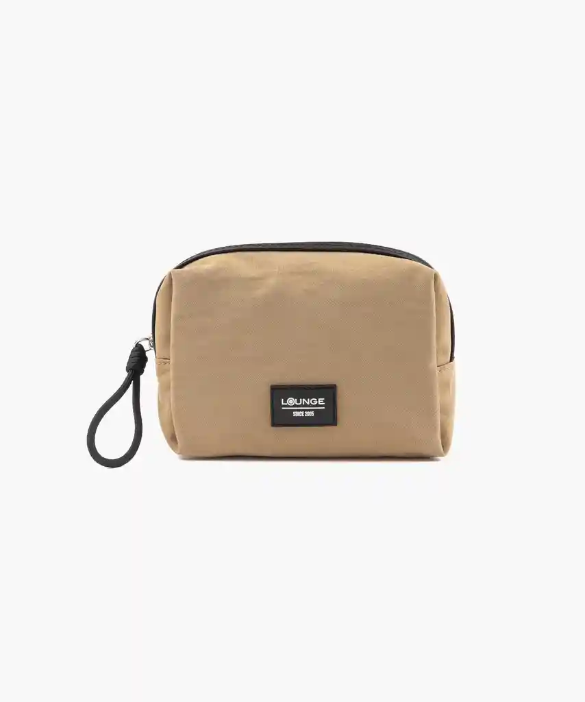 Estuche Nylon Cierre Beige